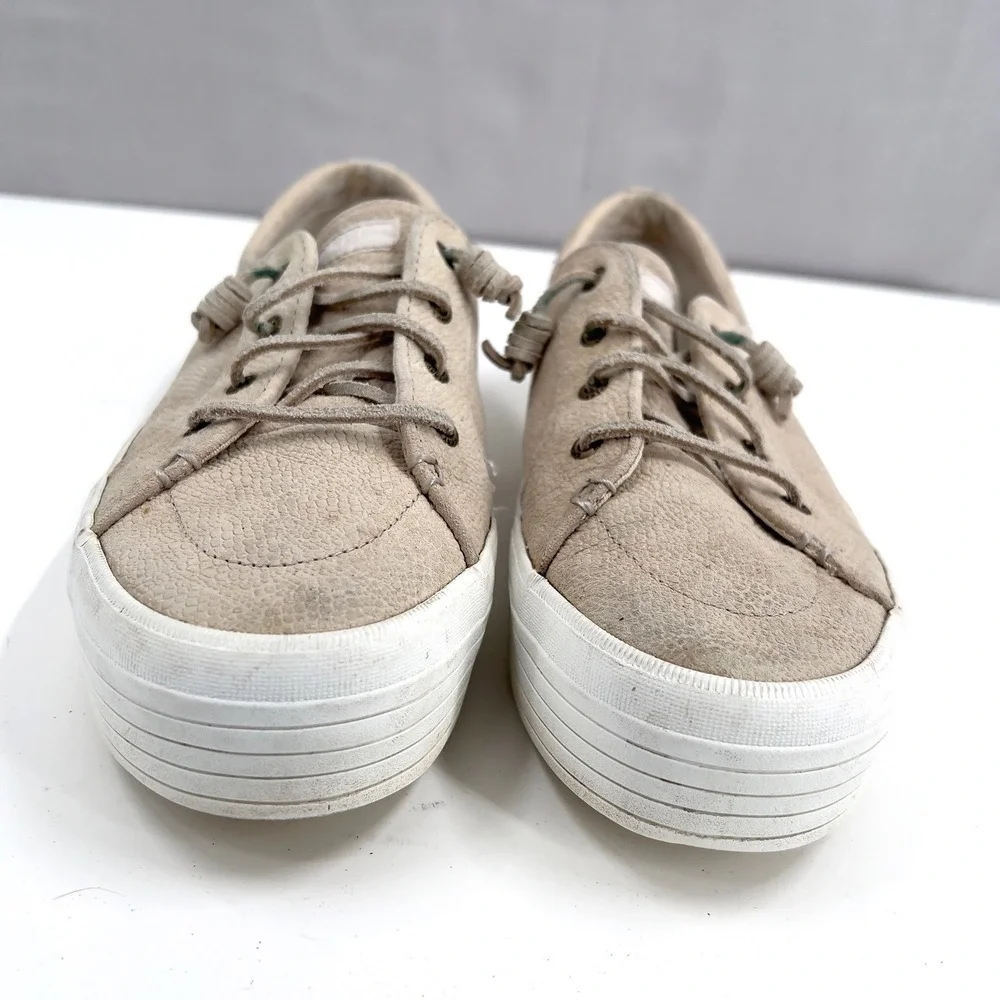 Sperry Women's Platform Sneakers Tan Suede Lace Up Shoes STS85962 Size 10‎